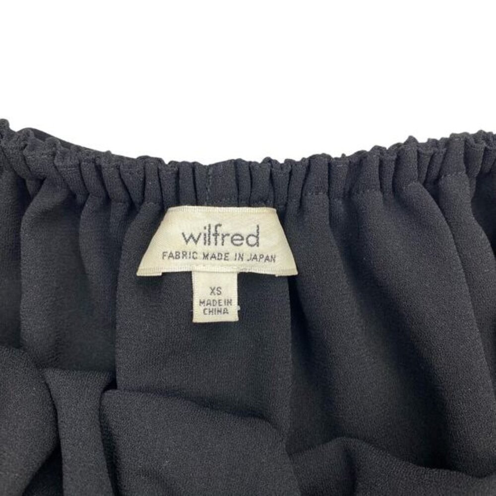 WILFRED Aritzia Promener Off Shoulder Top Sz XS Silk Trim - Picture 5 of 7